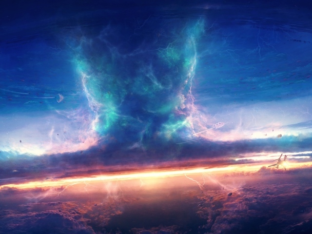 Электрическое торнадо в небе