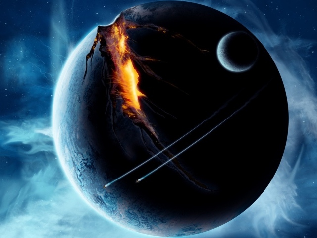 Трещина разрывает планету на две части