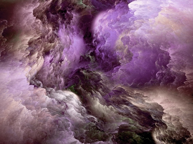 Фиолетовые облака из плазмы, абстракция