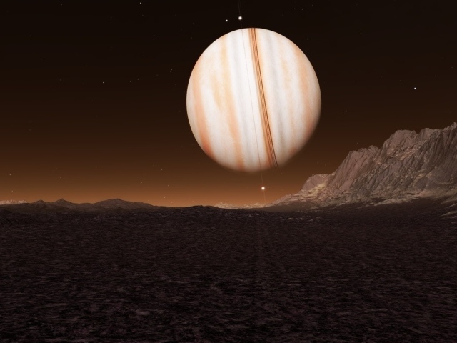 Вид на Юпитер со спутника этой планеты