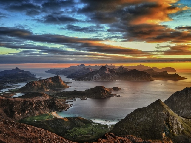 Прекрасный вид на Лофотенские острова, Норвегия