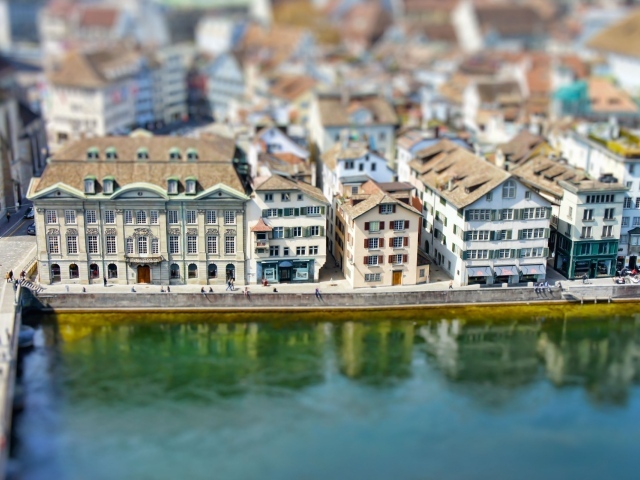 Набережная в городе в Швейцарии