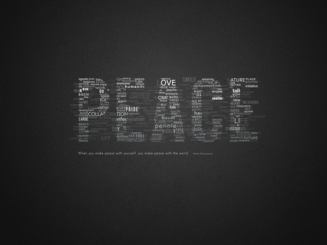 Надпись МИР из других слов