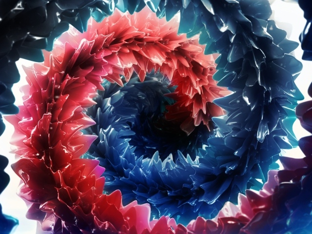 Абстрактная красно-синяя спираль 3 д  графика 