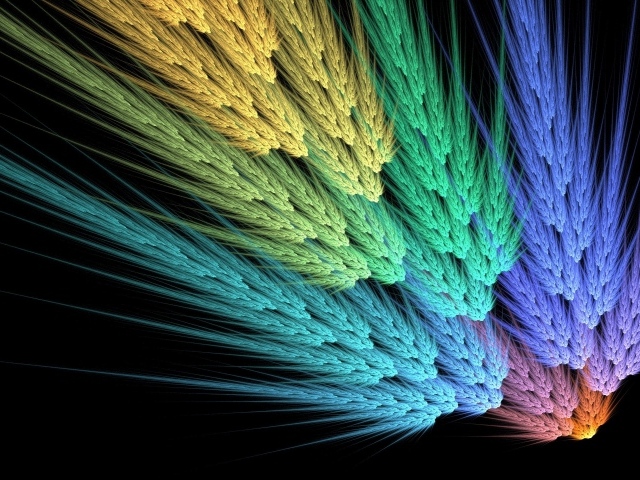 Разноцветные фрактальные колоски 3д графика 