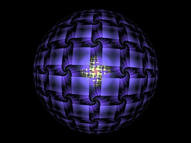 Большой сиреневый шар 3д графика 