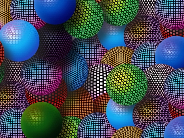 Разноцветные шарики 3D графика 
