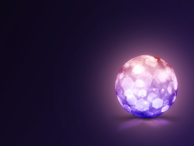 Сияющий шар на фиолетовом фоне 3д графика