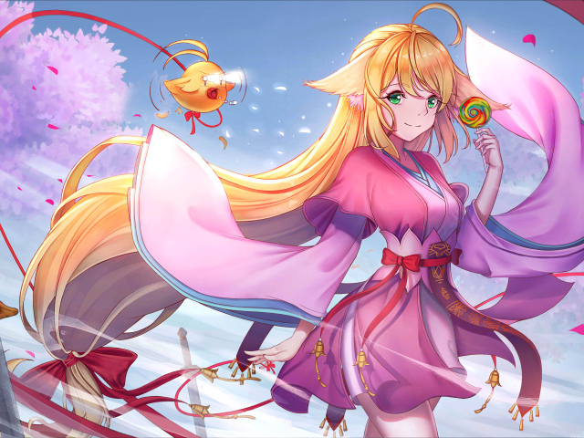 Девушка в розовом платье Susu Tushan аниме Fox Spirit Matchmaker