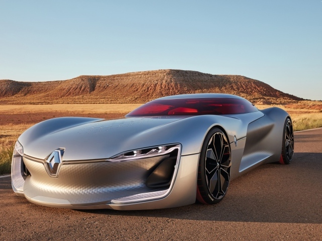 Серебристый стильный автомобиль Renault Trezor