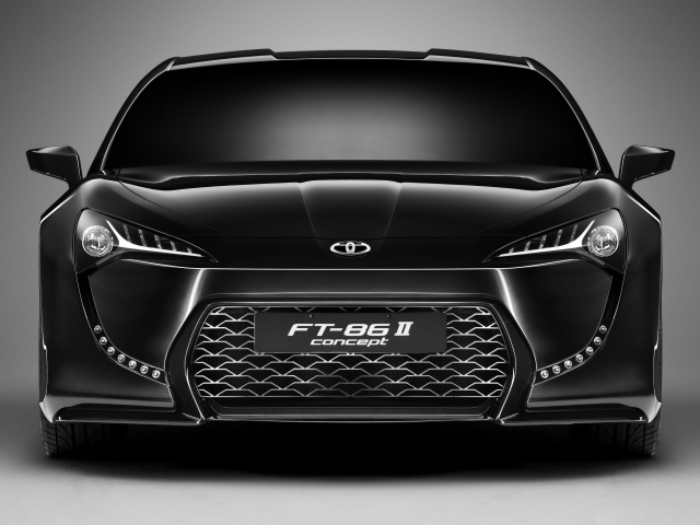 Черный автомобиль Toyota FT-86 II Concept вид спереди