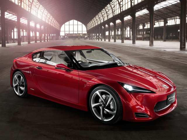 Красный спортивный автомобиль Toyota 86 