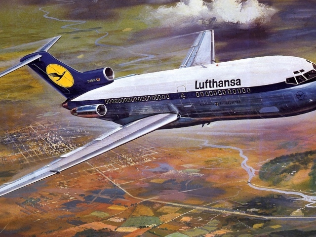 Лайнер Boeing 727 авиакомпании Lufthansa 