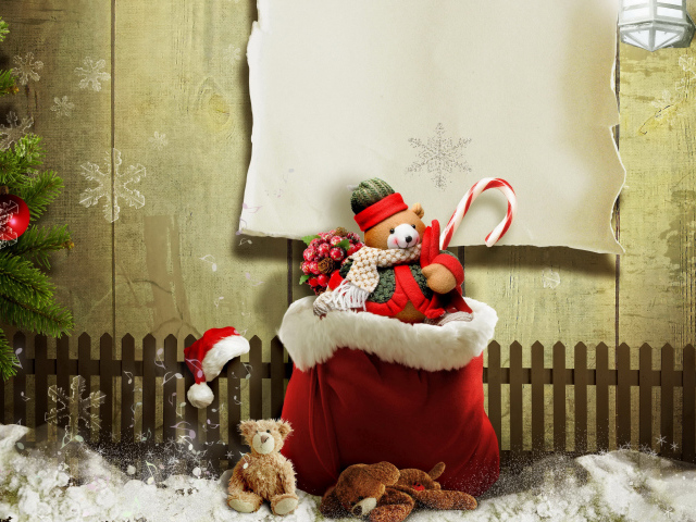 Рождественский мешок с игрушками