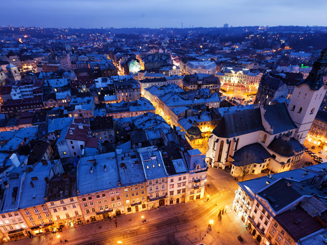 Панорама вечернего Львова 