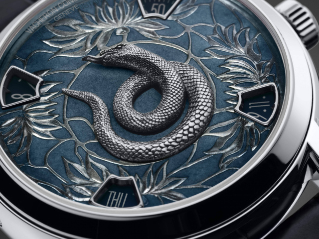 Стильные часы Vacheron Constanin со змеей на циферблате