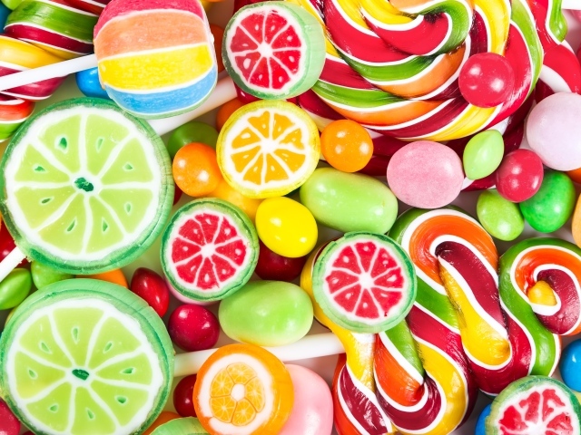 Разные разноцветные леденцы