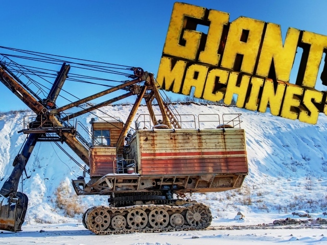 Экскаватор в заснеженном карьере игра Giant Machines 2017 