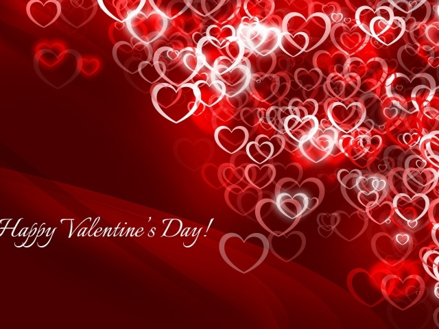 Открытка с сердечкам на День Святого Валентина 