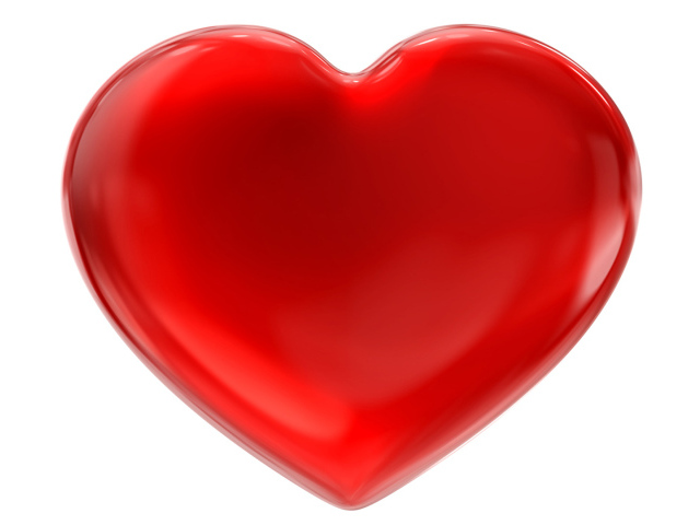 Большое красное сердце на белом фоне 