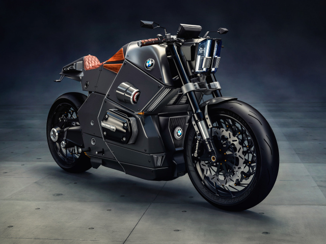 Стильный черный мотоцикл BMW Urban Racer