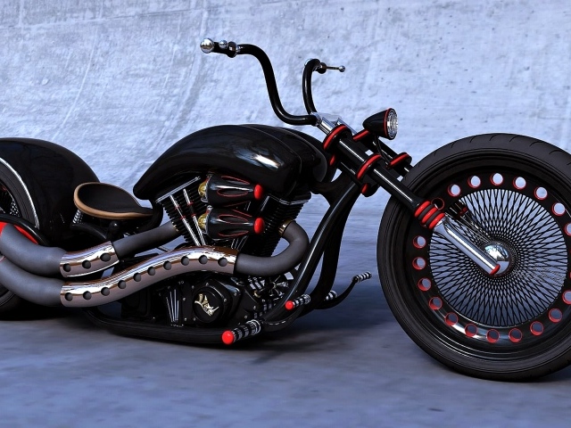 Стильный черный мотоцикл Harley-Davidson
