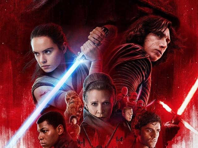 Постер с главными героями фильма Звёздные войны. Последние джедаи, 2017