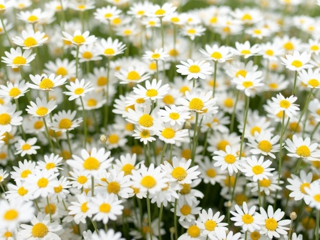 Нежные белые полевые ромашки 