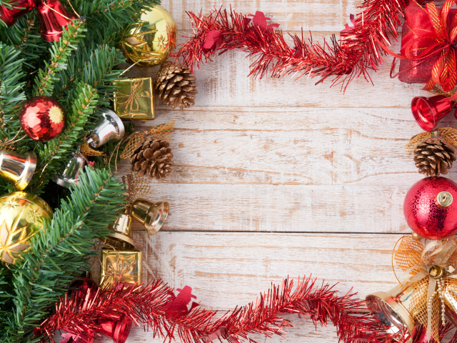 Красивый шаблон поздравительной открытки на Новый год и Рождество