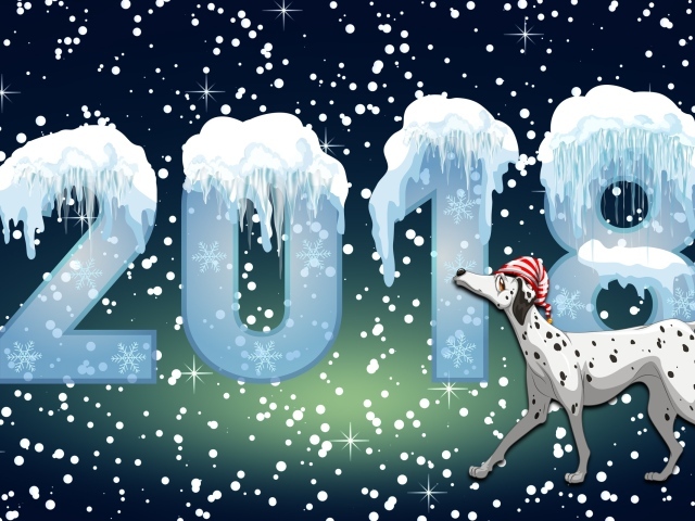 С Новым 2018 годом собаки, цифры