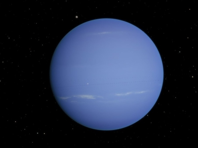 Восьмая планета солнечной системы Нептун на фоне звезд 