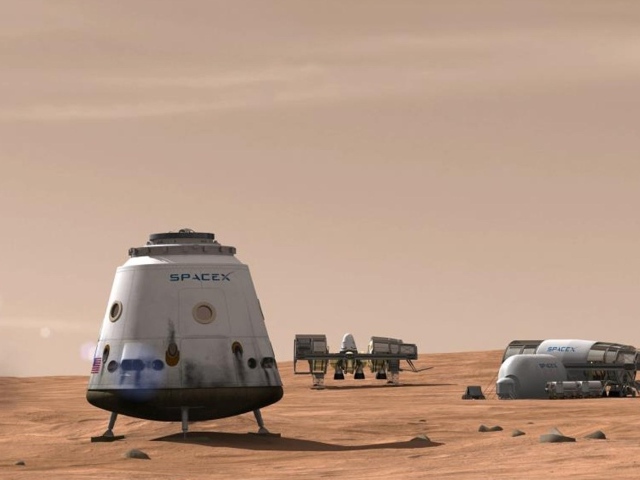 Космические корабли фирмы SpaceX на Марсе 