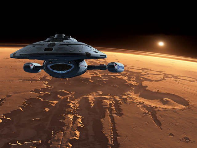 Космический корабль летит на Марс 