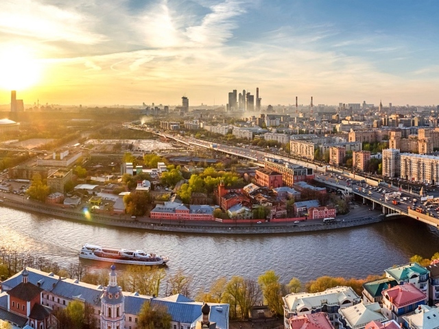 Панорама красивого города Москва, Россия  