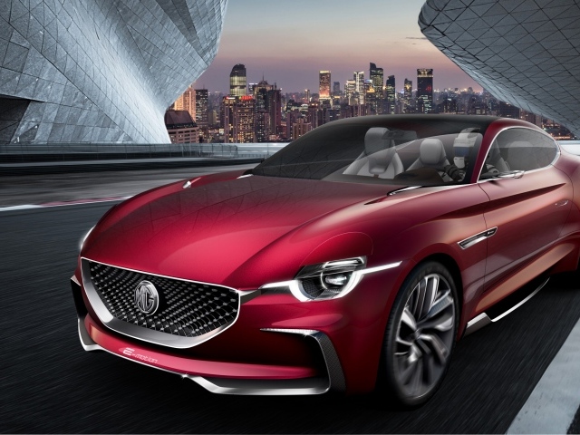 Бордовый электромобиль MG E-Motion, новинка 2020 года