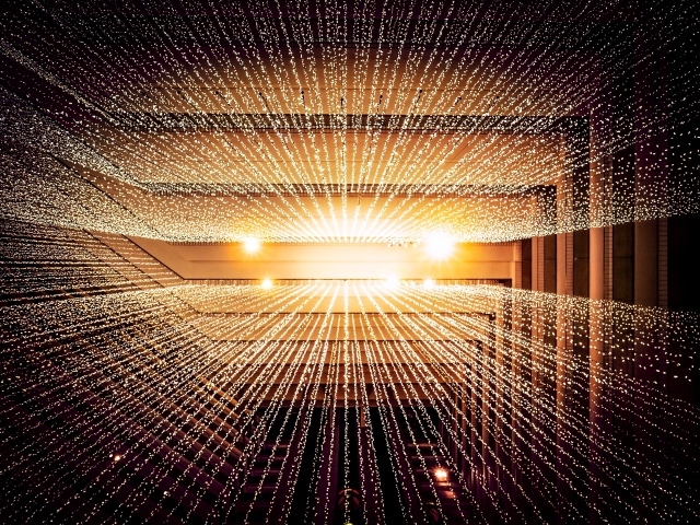 Яркие светящиеся линии, 3д графика