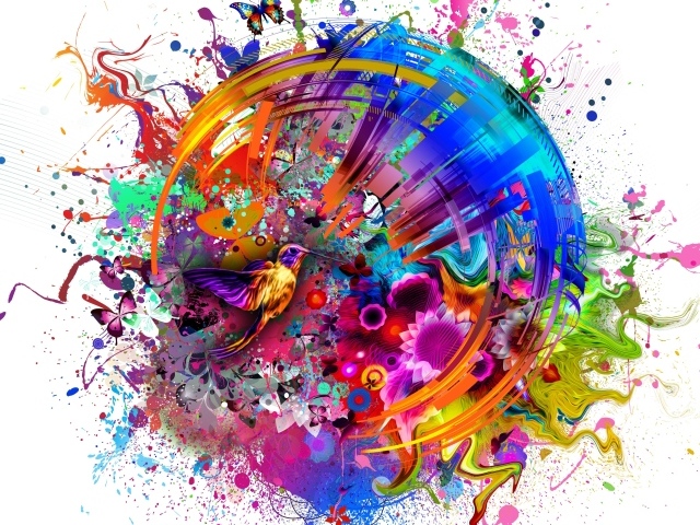 Фантастический рисунок 3д графика на белом фоне 