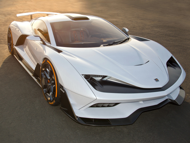 Стильный быстрый белый автомобиль  Aria FXE, 2019