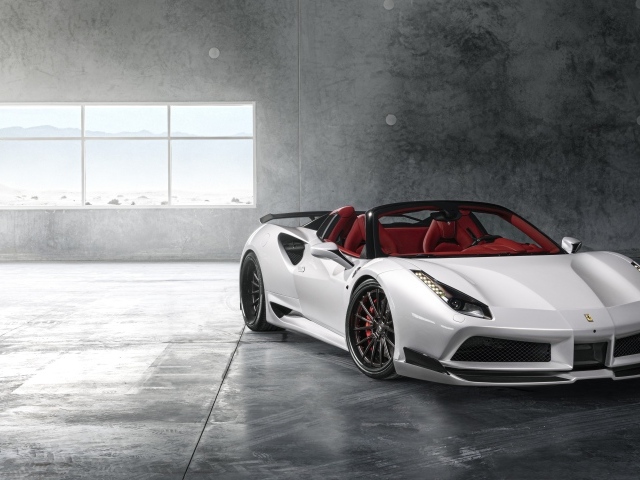 Белый спортивный кабриолет Ferrari 488 Pearl White