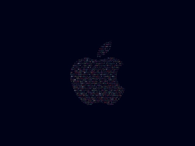 Логотип  Apple на черном фоне