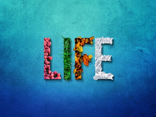 Надпись LIFE на голубом фоне