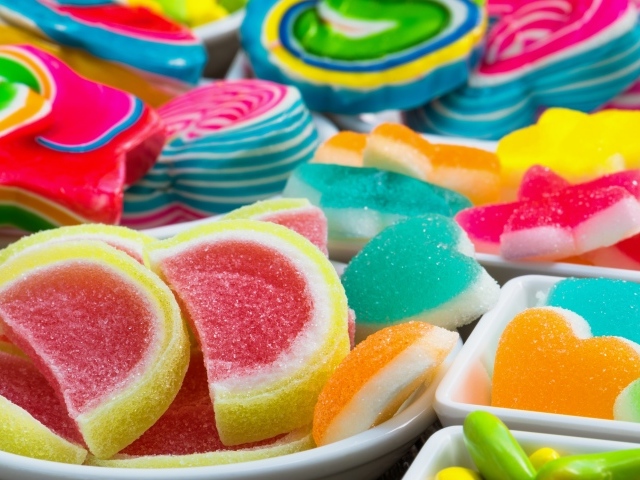 Аппетитные разноцветные мармеладные сладости