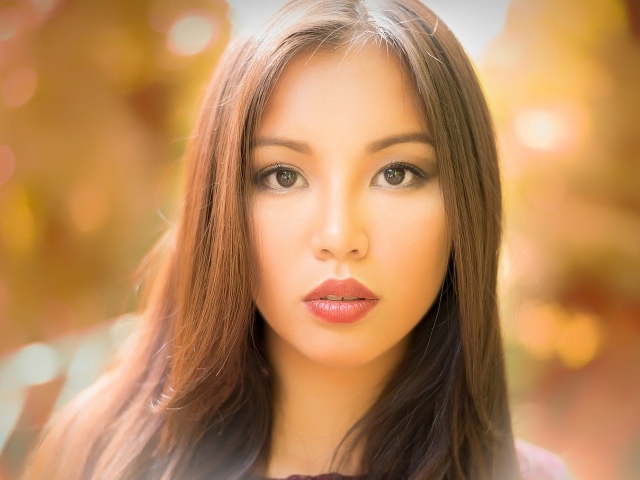 Лицо нежной девушки азиатки 