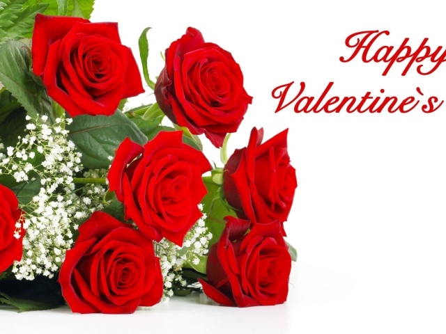 Красивый букет красных роз на День Святого Валентина