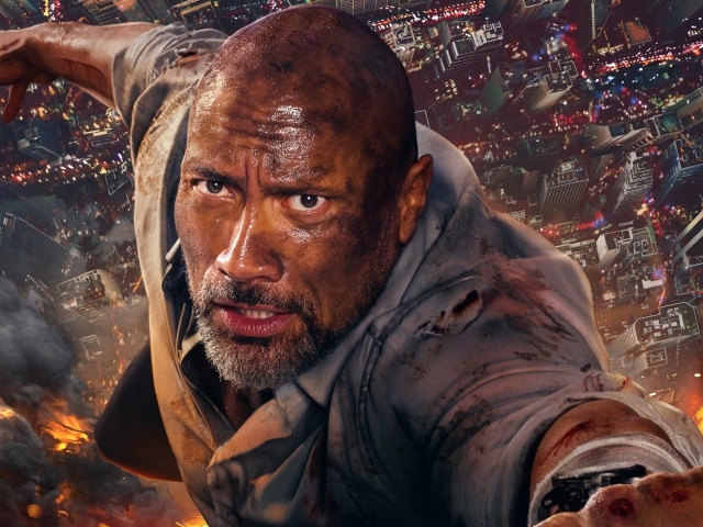 Актер Дуэйн Джонсон в новом фильме Небоскрёб, 2018