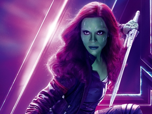 Гамора, персонаж супергеройского фильма Мстители. Война бесконечности, 2018
