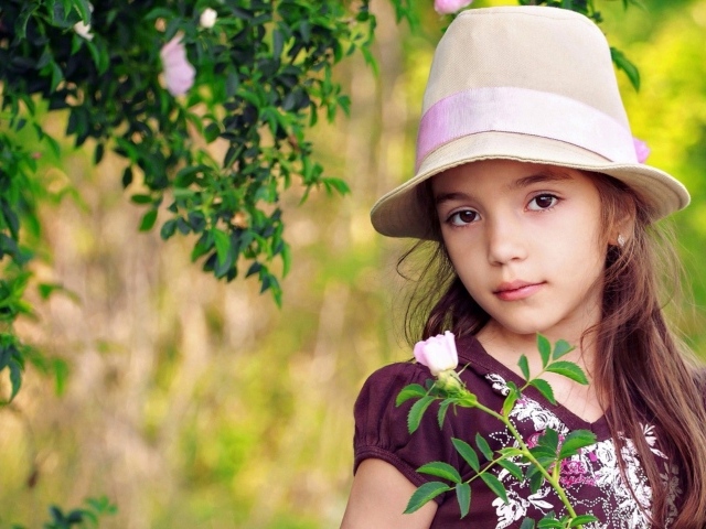 Маленькая кареглазая девочка в шляпе