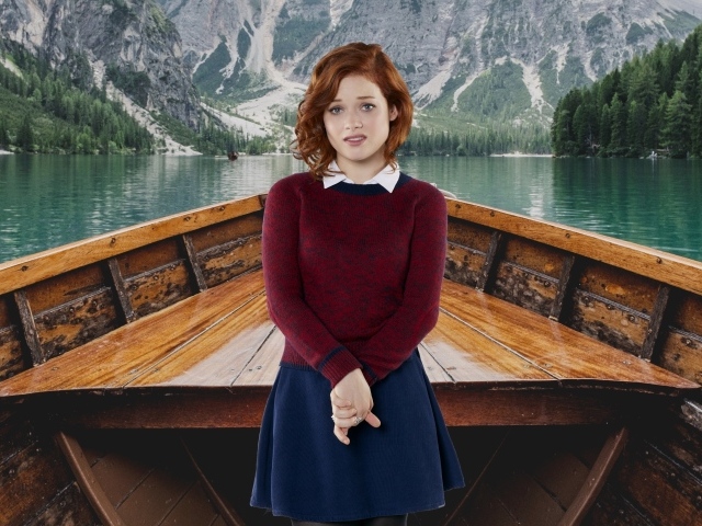 Американская актриса Джейн Леви в лодке