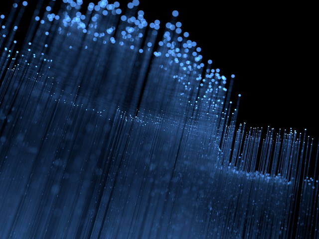 Голубые неоновые линии на черном фоне