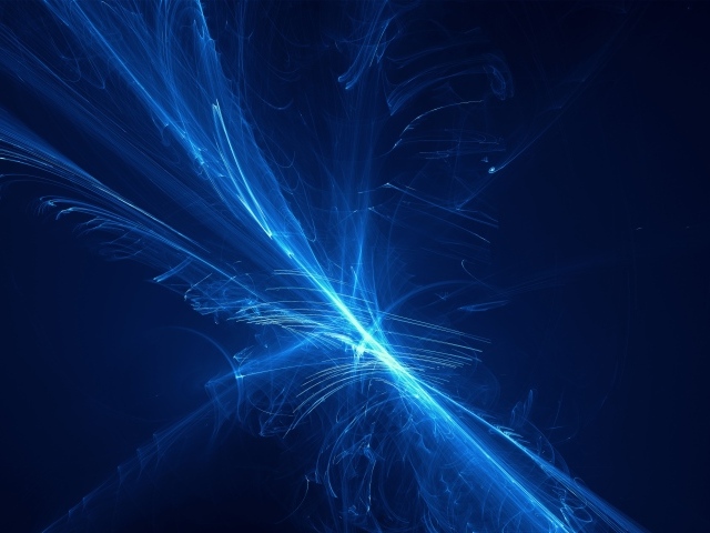 Яркие неоновые искры на синем фоне